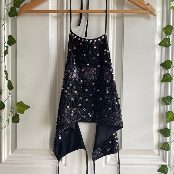 vintage a gaci too usa halter sequin top - Picture 2 of 6